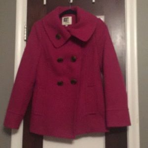 Fuchsia pea coat